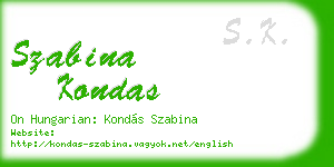 szabina kondas business card